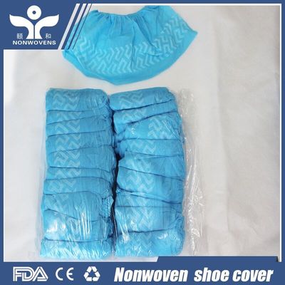 35gsm  16X40cm Blue anti-skid Shoe Covers Disposable Hospital Using