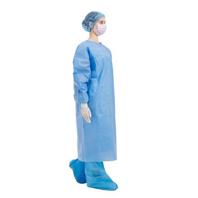 Мантии Nonwoven SMS защитных костюмов воротника ISO v материал устранимой медицинской