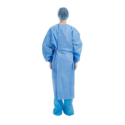 Мантии Nonwoven SMS защитных костюмов воротника ISO v материал устранимой медицинской