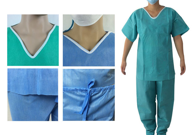 костюмы воротника v устранимые защитные продевают нитку шить больницу scrub сырье 1 наборов
