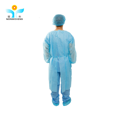 120 x 140cm Soft Breathable Isolation Gown Sewn by Ultrasonic Welding