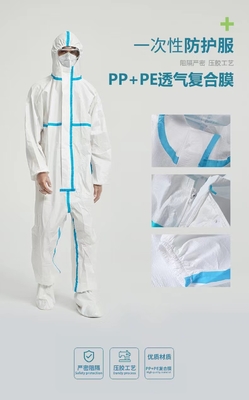 Dustproof Disposable Medical Scrub Suits Uniforms Zipper With Individual Packaging