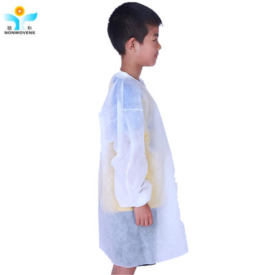 40gsm Polypropylene Disposable Lab Coat , OEM Non Woven Lab Coat For Kids
